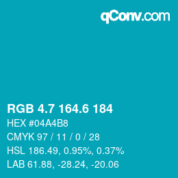 カラーコード: RGB 4.7 164.6 184 | qconv.com