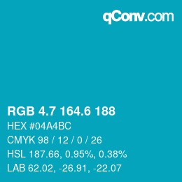 カラーコード: RGB 4.7 164.6 188 | qconv.com
