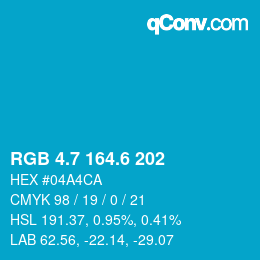 カラーコード: RGB 4.7 164.6 202 | qconv.com