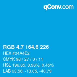カラーコード: RGB 4.7 164.6 226 | qconv.com