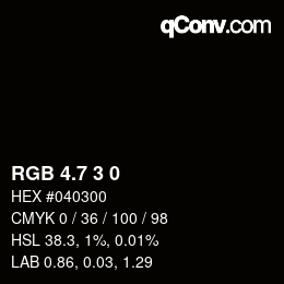 カラーコード: RGB 4.7 3 0 | qconv.com