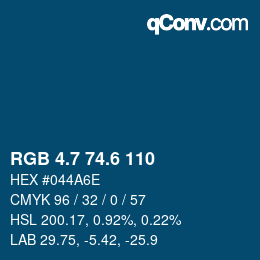 カラーコード: RGB 4.7 74.6 110 | qconv.com
