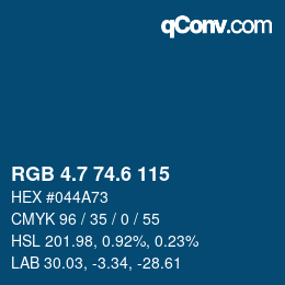 カラーコード: RGB 4.7 74.6 115 | qconv.com