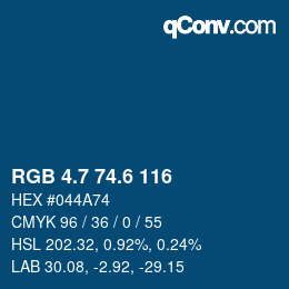 カラーコード: RGB 4.7 74.6 116 | qconv.com