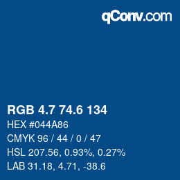 カラーコード: RGB 4.7 74.6 134 | qconv.com