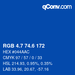 カラーコード: RGB 4.7 74.6 172 | qconv.com