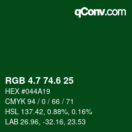 カラーコード: RGB 4.7 74.6 25 | qconv.com