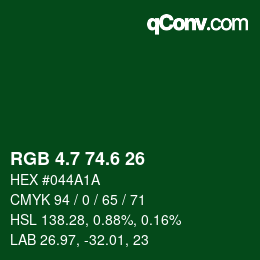 カラーコード: RGB 4.7 74.6 26 | qconv.com