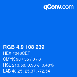 カラーコード: RGB 4.9 108 239 | qconv.com
