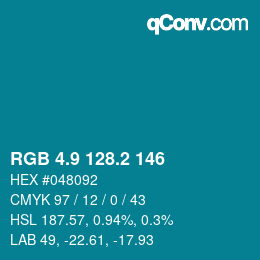 Color code: RGB 4.9 128.2 146 | qconv.com