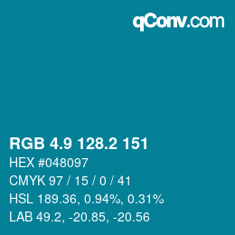 Color code: RGB 4.9 128.2 151 | qconv.com