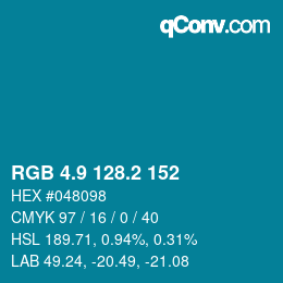 Color code: RGB 4.9 128.2 152 | qconv.com