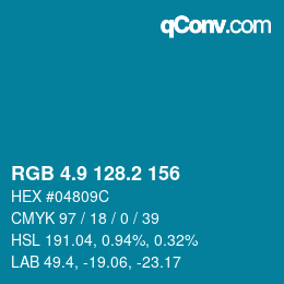 Color code: RGB 4.9 128.2 156 | qconv.com