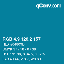 Color code: RGB 4.9 128.2 157 | qconv.com