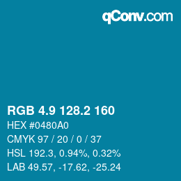 Farbcode: RGB 4.9 128.2 160 | qconv.com