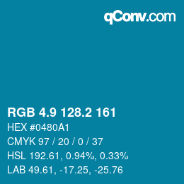 Color code: RGB 4.9 128.2 161 | qconv.com