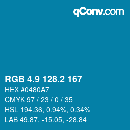 Color code: RGB 4.9 128.2 167 | qconv.com