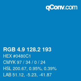 カラーコード: RGB 4.9 128.2 193 | qconv.com