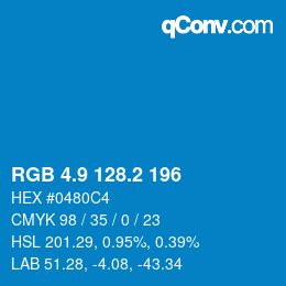 カラーコード: RGB 4.9 128.2 196 | qconv.com