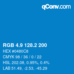 カラーコード: RGB 4.9 128.2 200 | qconv.com