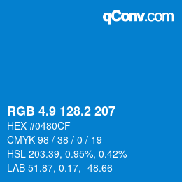 カラーコード: RGB 4.9 128.2 207 | qconv.com