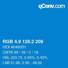カラーコード: RGB 4.9 128.2 209 | qconv.com