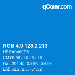 カラーコード: RGB 4.9 128.2 213 | qconv.com