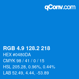 Color code: RGB 4.9 128.2 218 | qconv.com