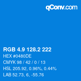 Color code: RGB 4.9 128.2 222 | qconv.com