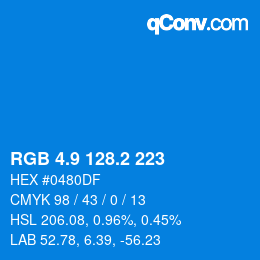Color code: RGB 4.9 128.2 223 | qconv.com