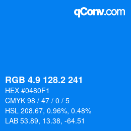 カラーコード: RGB 4.9 128.2 241 | qconv.com