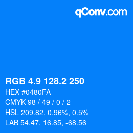 カラーコード: RGB 4.9 128.2 250 | qconv.com
