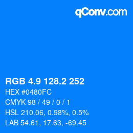 カラーコード: RGB 4.9 128.2 252 | qconv.com