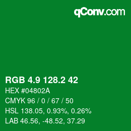 カラーコード: RGB 4.9 128.2 42 | qconv.com