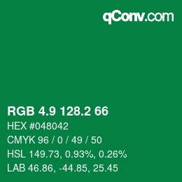 カラーコード: RGB 4.9 128.2 66 | qconv.com