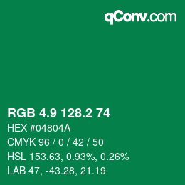 カラーコード: RGB 4.9 128.2 74 | qconv.com