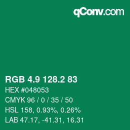 カラーコード: RGB 4.9 128.2 83 | qconv.com