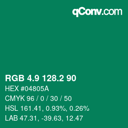 カラーコード: RGB 4.9 128.2 90 | qconv.com