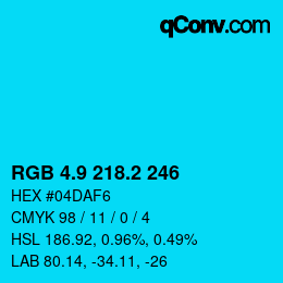 カラーコード: RGB 4.9 218.2 246 | qconv.com