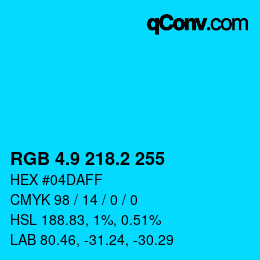 カラーコード: RGB 4.9 218.2 255 | qconv.com