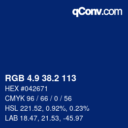 Color code: RGB 4.9 38.2 113 | qconv.com