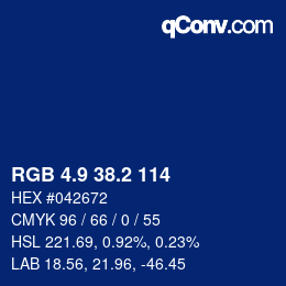 Color code: RGB 4.9 38.2 114 | qconv.com