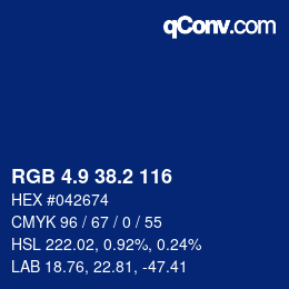 カラーコード: RGB 4.9 38.2 116 | qconv.com