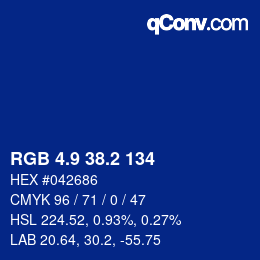 Color code: RGB 4.9 38.2 134 | qconv.com