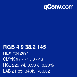 カラーコード: RGB 4.9 38.2 145 | qconv.com