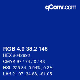 カラーコード: RGB 4.9 38.2 146 | qconv.com