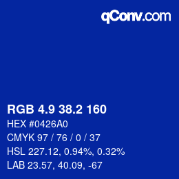 カラーコード: RGB 4.9 38.2 160 | qconv.com