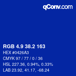 カラーコード: RGB 4.9 38.2 163 | qconv.com