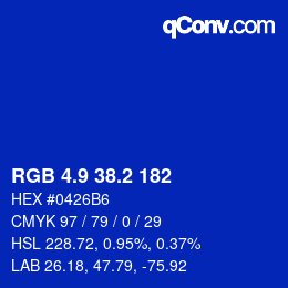 カラーコード: RGB 4.9 38.2 182 | qconv.com