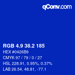 カラーコード: RGB 4.9 38.2 185 | qconv.com